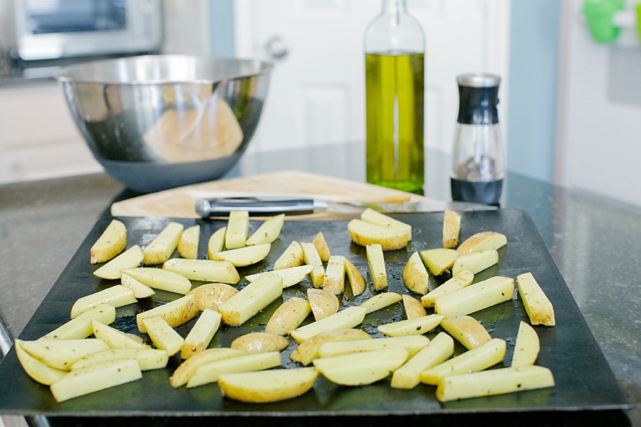 Potatoes on Baking Sheet