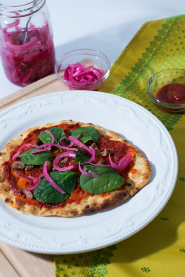 Flatbread Harissa Olives Spinach